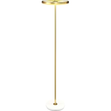 Lampada da terra a LED per soggiorno, dimmerabile, con 3 colori di luce, interruttore a pedale, lampada da terra con base in metallo, paralume in acrilico per camera da letto, ufficio, oro, in loco (1/5)