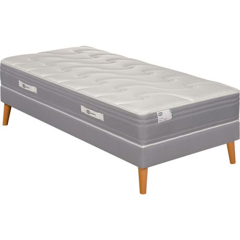 Ens LE PUISSANT 90x190 matelas H25 ressort ensachés, mi-ferme, sommier (1/5)