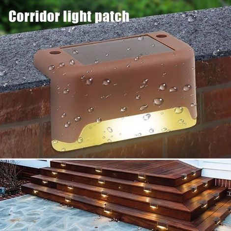 4-8 pcs waterproof solar LED lights for outdoor, garden, stair, fence, soft white - 8 PCS TO022