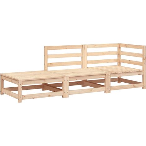 Maison Exclusive - Gartensofa mit Fußhocker 2-Sitzer Massivholz K