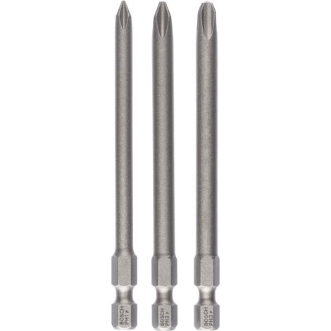 Bosch 3tlg. Schrauberbit-Set Extra-Hart PH1 PH2 PH3 89 mm