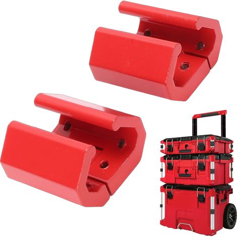 Clips de fixation pour rails du système Packout, adaptateurs universels pour rails Packout, montage latéral sur les coins des rails Packout, rouges. (1/5)