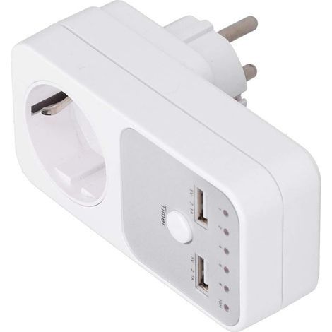 Intelligenter digitaler Countdown-Timer mit USB-Anschluss (180-260 V) für Computer- und Handy-Ladegeräte (EU-Stecker) (1/4)