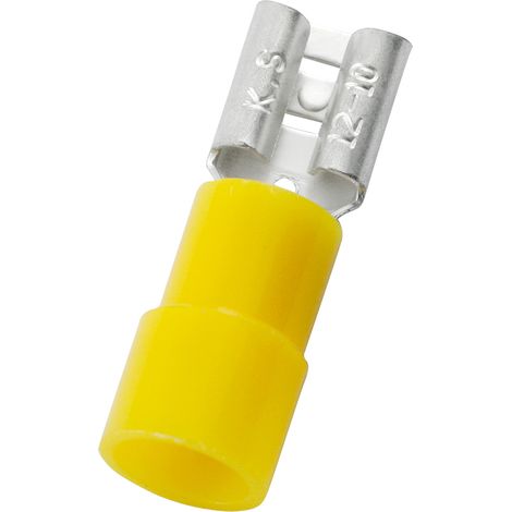 Cosse faston RS PRO, 4 6 mm², 12 10 AWG, Isolée, Jaune