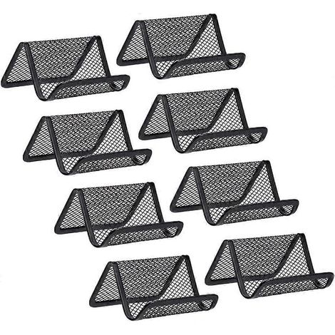 Porte-cartes de visite en métal noir (lot de 8), porte-cartes de bureau, organiseur de cartes. (1/5)
