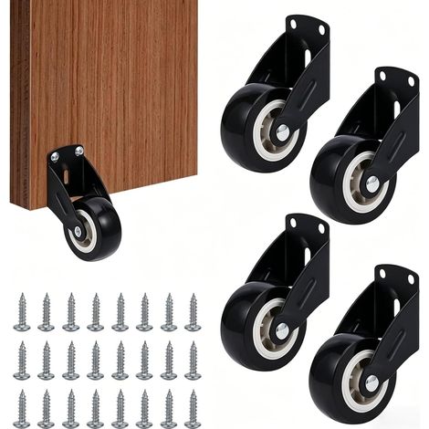 Lot de 4 roulettes de portail (2 pouces) pour éviter l'affaissement, dotées de rouleaux verticaux silencieux en caoutchouc capacité de charge de 80 livres par lot. évite les rayures au sol. (1/5)