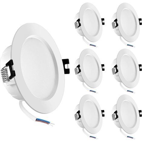 5W Spot Encastrable LED, IP44 étanche LED Plafonnier,Downlight Spot de Plafond, Non Dimmable Plafonnier Rond Pour Salle de Bain, Cuisine, Lot de 6(Lumière blanche positive 6500k) (1/5)