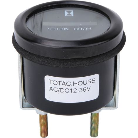 Compteur horaire étanche avec voyant lumineux pour engin de chantier et groupe électrogène, 0-99999.9 heures, indicateur LED. (1/5)