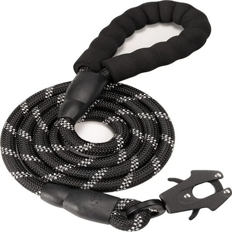 Laisse chien résistante réfléchissante 1,5 m mousqueton dégagement rapide cadenas aluminium (multicolore)