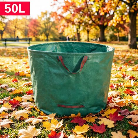 Sac de jardin collecteur feuilles mortes tissu PP imperméable poignées renforcées (1/5)