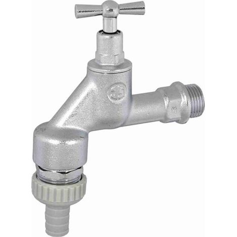 JS AUSLAUFVENTIL MIT RB+SV, O. RV KNEBEL-OBERTEIL,1/2",MATT CHROM