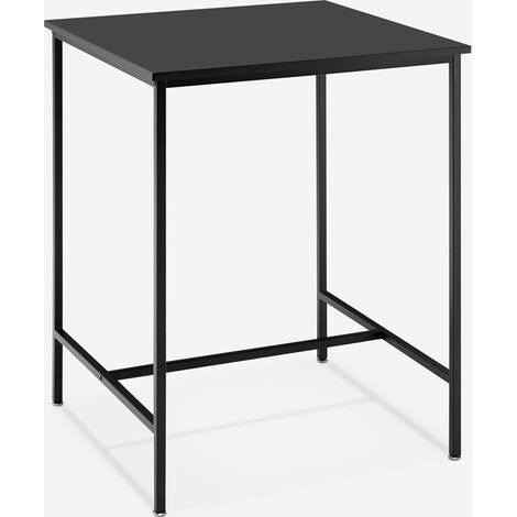Tavolo alto 70x70cm per bar cucina bistrot in metallo bianco e nero Zakis - Nero