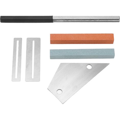Outils pour guitare : lime hexagonale en métal, entretoises argentées, règle triangulaire à 2 trous, pierre à polir, kit de réparation pour luthier