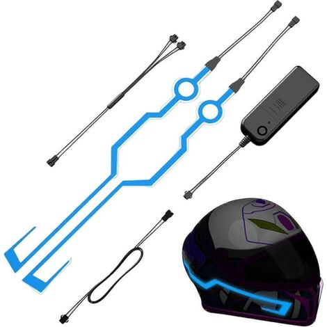 Striscia luminosa a LED blu per casco, luce di segnalazione a LED per moto, ideale per la guida notturna.
