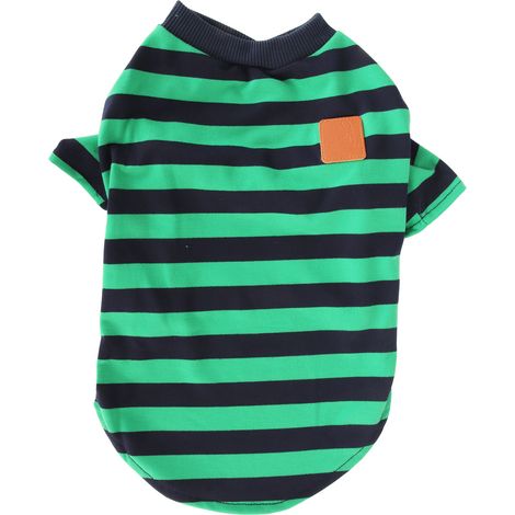 Chemise rayée pour chien, printemps été, élégante, mignonne, 2 pattes, confortable, ample, vêtements pour animaux de compagnie, pour fête quotidienne, maison S (1/5)