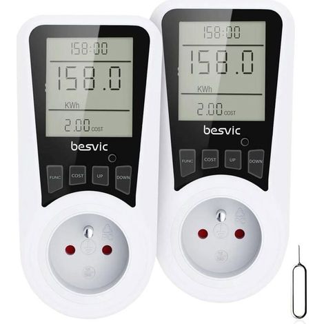 Connecteur pour compteur d'énergie, wattmètre pour la mesure de la consommation électrique, avec 7 modes de surveillance, protection contre... (1/5)