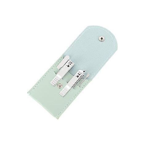 Kit de pédicure professionnel 4 pièces avec étui de transport, ensemble de manucure et pédicure en acier inoxydable avec outil de nettoyage du cérumen (Vert A)
