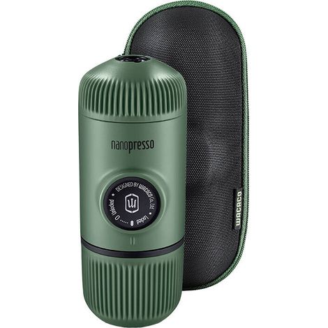 Wacaco Nanopresso tragbare Kaffeemaschine in Moosgrün + Tasche