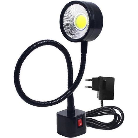 Lampe de travail LED à base magnétique et col de cygne flexible 220 V 5 W pour tours, fraiseuses, perceuses à colonne, etc. (1/5)