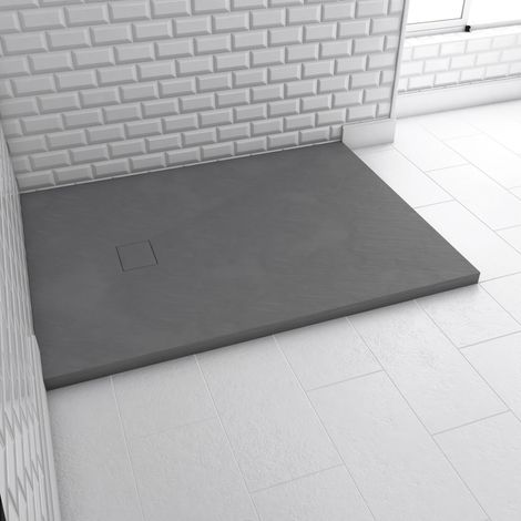 receveur à poser en matériaux composite smc - finition ardoise gris - 90x120cm - rock 2 grey 90 (1/5)