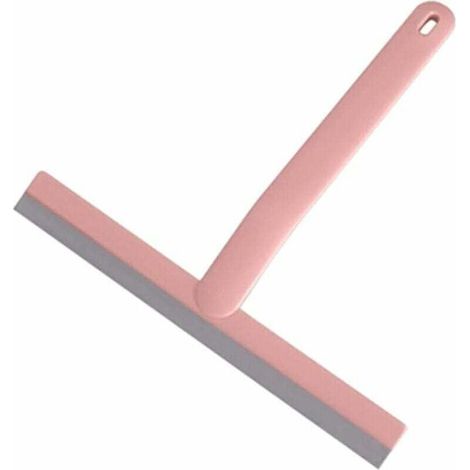 Raclette De Douche,Raclette Salle De Bain En SiliCône Avec Long Manche,Équipement Outil De Nettoyage De Vitres Universelle Murale,Non Marquant Pour Miroir Voiture Verre Fenêtre Sol Carrelage (Rose)-Fe