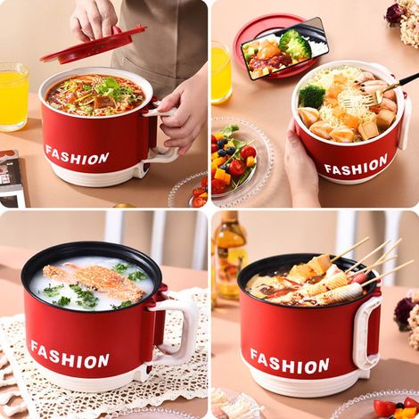 Mini Cuiseur Électrique - 1.5 L - Poignée Pliable - Revêtement Antiadhésif - Pour Riz Nouilles Soupe - Usage Bureau Dortoir Maison - 1 Pièce (1/5)