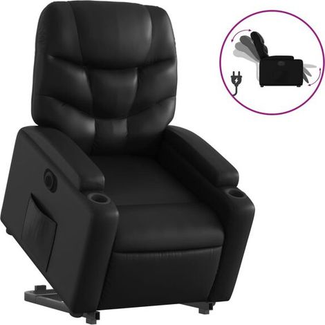 Fauteuil inclinable électrique en similicuir noir (1/5)