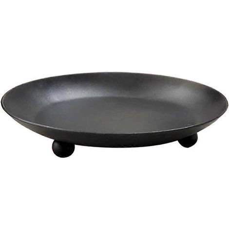 Plateau à bougie en fer, porte-bougie décoratif, support à bougie en métal, plateau pour bougie parfumée-10.2X10.2X2CM-Black (1/4)