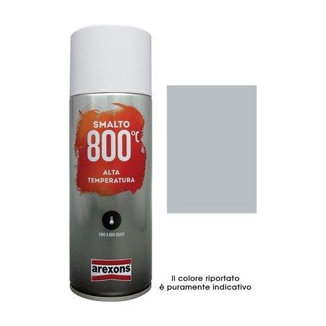 SMALTO SPRAY 100% ACRILICO ALTE TEMPERAT AREXONS - ALLUMINIO ML 400- 6 pezzi