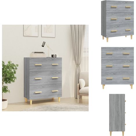 Sideboard Grau Sonoma 70x34x90 cm Holzwerkstoff - Schreibtisch - Wohnzimmermöbel - Sideboard - Regal - Grau (1/5)