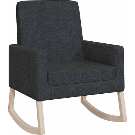 Maison Exclusive - Schaukelstuhl Schwarz Stoff (1/5)