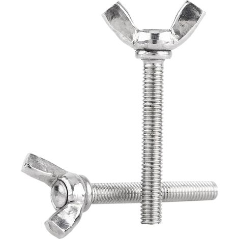 Ensemble de 5 vis papillon, acier inoxydable, argent, M6x30 mm, polyvalent et pratique, pour un usage quotidien