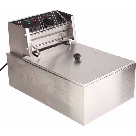 Friteuse Chitu, friteuse électrique commerciale pour vendeurs ambulants, monocylindre, monotamis, friteuse de grande capacité pour frites et bâtonnets de pâte frits, friteuse de type 81. (1/5)