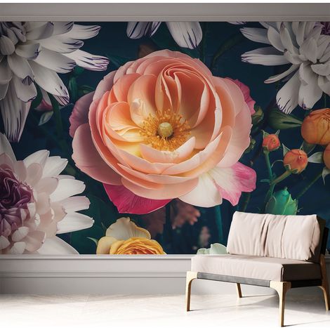 Selbstklebend Tapete - abwaschbar - Arbeitszimmer - Esszimmer- Top Qualität Blumenharmonie 312x219 cm (1/5)