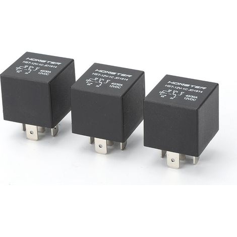 Hinterleuchtetes 40A, 12V, 5-poliges Relais, 3er-Pack, Kfz-Relais für Autohupen, Klimaanlagenlüfter, 12V, 5-polig (3er-Pack), nicht verriegelnd. (1/4)