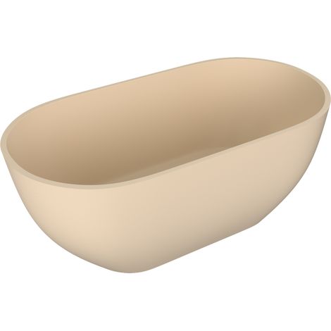 Baignoire autoportante REDUTA, marbre coulé 150x75x58cm, beige mat (1/3)