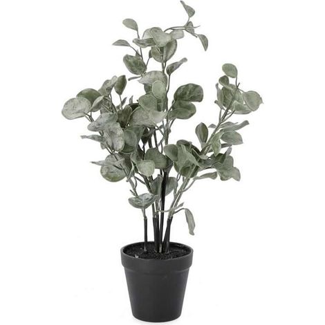Pianta artificiale "Eucalipto" con vaso in plastica nera, alta qualità -Ø58x110h cm (1/3)