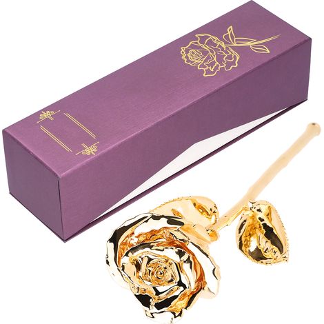 Rose plaquée or 24 carats pour décorations d'anniversaire (double septième jour) (1/5)