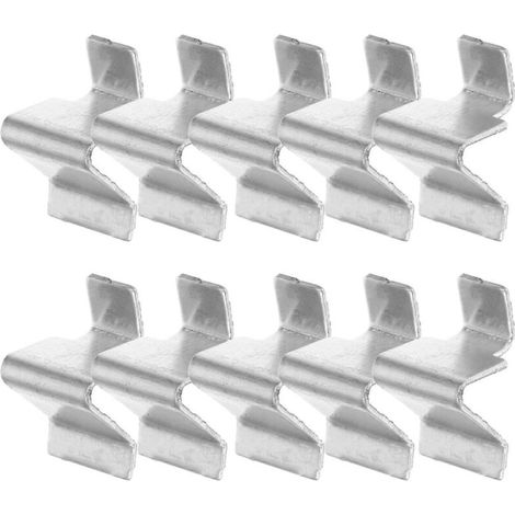 Lot de 10 clips métalliques pour étagères, 8 mm, en fer, en forme de U, réglables, pour bureaux et classeurs - AquaForge (1/4)