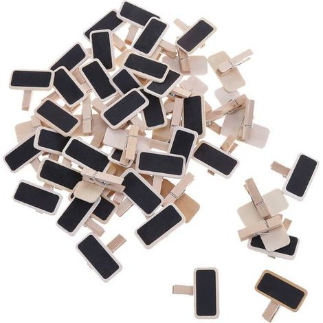 Mini tableau tableaux, tableau photo en bois Clip tableau, conseil message , 50PCS (1/5)