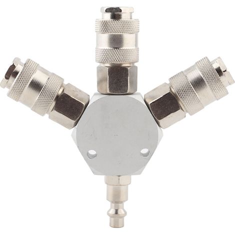 Collecteur de tuyau d'air à 3 voies, connecteur à coupleur rapide, adaptateur séparateur 1/4 ''F NPT (1/5)