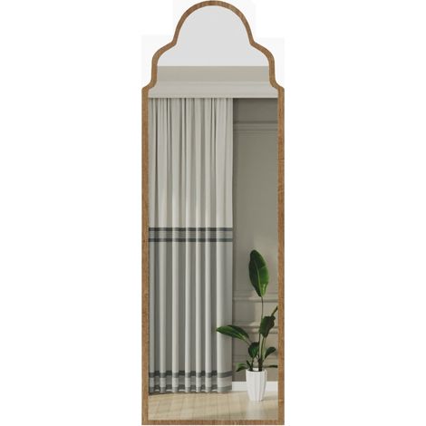 Vitta Spiegel, rechteckig, Standmodell, transparente Strukturfarbe, 50x160h cm Eichenbraun