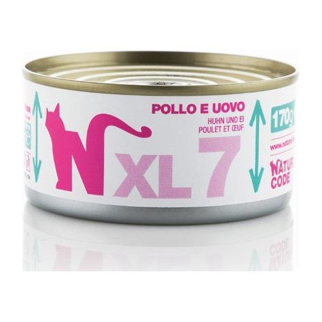Natural Code 7 Cat Adult XL Pollo e Uova - Natural Code 7 Cat Adult XL Pollo e Uova - Lattina Da 170 Gr