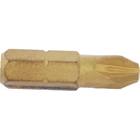 Punta titanio pozidrive 1/4" de atornillar de 25mm a 50mm 09520001 10 Unds 25 mm PZ-3