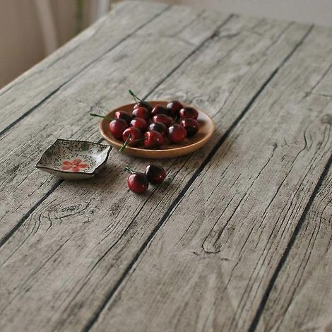 Nappe rectangulaire vintage en lin, motif bois, anti-poussière, 50 x 70 cm, idéale pour les restaurants. (1/3)
