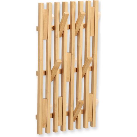 Porte-manteau mural en bambou, 26 x 50 cm ZELLER (1/5)