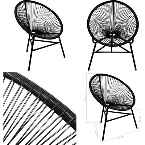 Garten-Mondstuhl Poly Rattan Schwarz - Gartensessel - Outdoor Möbel - Rattan Sessel - Gartenstuhl Schwarz - Balkonmöbel - Home & Living (1/5)