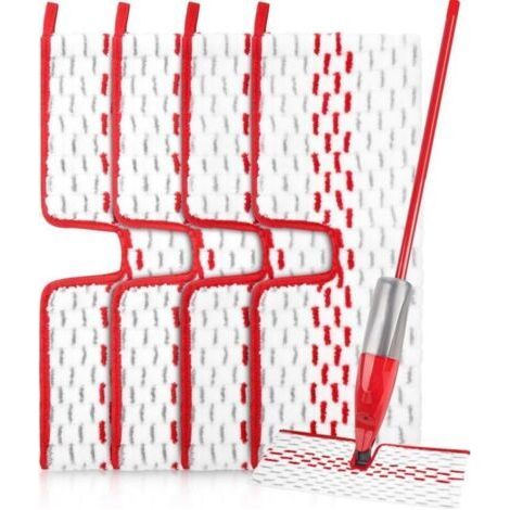 4 Pièces 2 en 1 serpillière vileda pour Vileda 1-2 Spraymax Mop en Microfibre Lavable Coussin de Nettoyage pour Serpillière Recharge Microfibres pour Tous Types de sols (1/5)