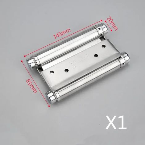 Charnière à ressort double (12,7 cm) en acier inoxydable, à double sens de rotation, dédiée aux portes de style western et aux clôtures de sécurité. (1/5)
