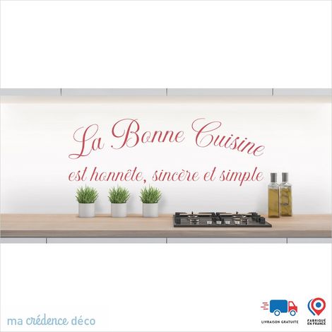 Crédence : LA BONNE CUISINE 1 - Couleur Rose clair - Alu composite - 120 - 60 (1/3)